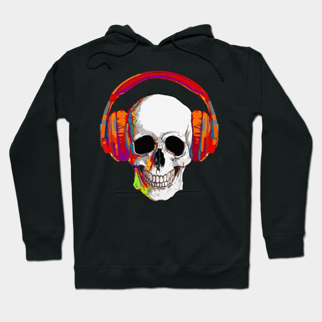 skull art, skull design music Hoodie by Collagedream